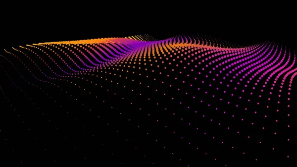 3D deniz noktalar parlayan akış arka plan akışı dalga