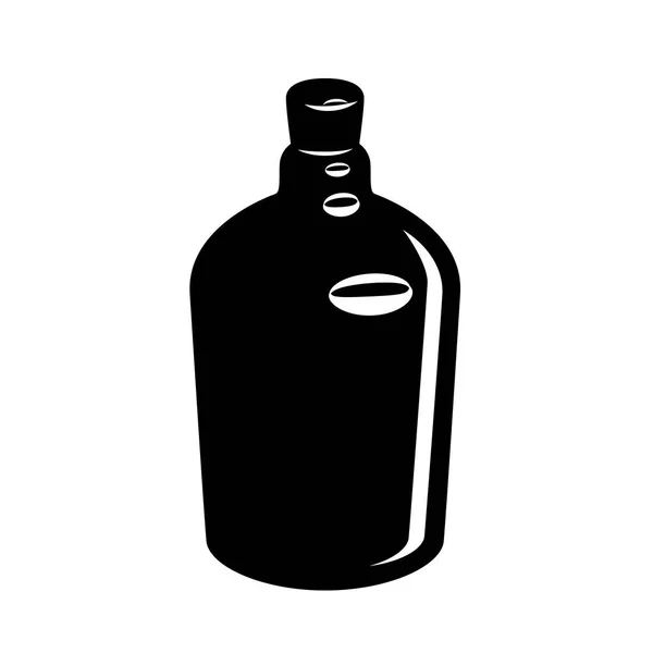 Flasche Medizin mit Kappe einfaches Stilikon. — Stockvektor