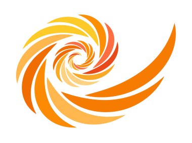 Spiral logo parçacık tasarımı. Renkli huni. Tor.