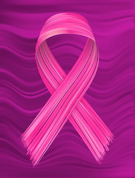 Flujo de cinta rosa, símbolo de conciencia del cáncer de mama — Vector de stock