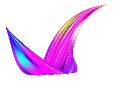 Renkli fırça darbesi. Dalga deniz izole hattı