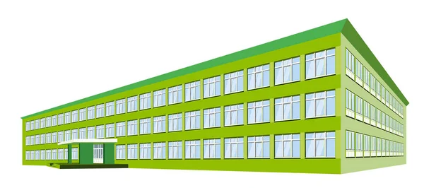 School Building Vector House Fasade College Front — 图库矢量图片