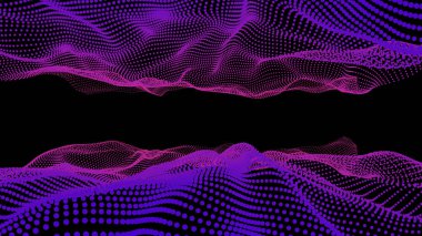 3D parlayan dijital dalga parçacıkları. Gelecekçi Hud