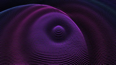 Parçacık 3d dalgalı dalgalanma etkisi. Renk Izgara yüzeyi