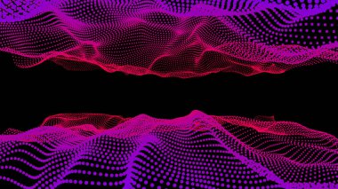 3D parlayan dijital dalga parçacıkları. Gelecekçi Hud