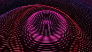 Radyal darbe li deniz. 3d damla damla. Büyük veri ızgarası.