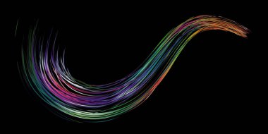 Renkli fırça darbesi. Dalga deniz izole hattı