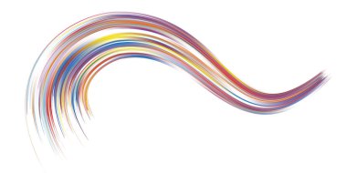 Dalgaların çarpık renkli dokusu. Soyut hacim yüzeyi. Dinamik dalgalı şerit warp. Renk illüstrasyonunun geçiş ve derecelendirmesi.