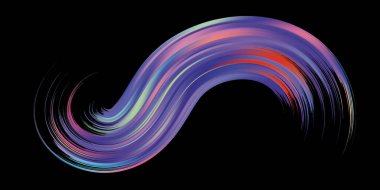 Renkli fırça darbesi. Dalga deniz izole hattı