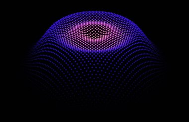 Düğüm yüzeyi, parlayan deniz dalgası. Veri bırakma bilgisi. Dinamik parçacıklardan istatistiksel akış. Düğüm zinciri. Kavşakların renkli ışıkları parıldıyor.