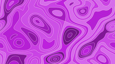 Topografik Haritasız Desen. Vektör Arkaplanı. Yüksek desenli mor çizgiler.