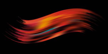 Renkli fırça darbesi. Dalga deniz izole hattı