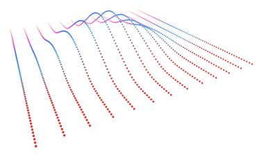 Kara delik uzayı bozuyor. Fonksiyonun pürüzsüzlüğünü gösteren üç boyutlu parçacık akışı. Yeni enerji sentezi.
