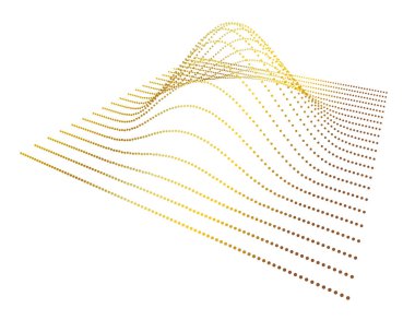 Nokta verinin dağıtım fonksiyonunun hacmindeki veri dilimi. Üç boyutlu analitik bilgi akışı. Bilim bağlamında dağın çıkıntısı.