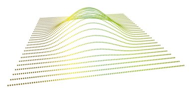Nokta verinin dağıtım fonksiyonunun hacmindeki veri dilimi. Üç boyutlu analitik bilgi akışı. Bilim bağlamında dağın çıkıntısı.