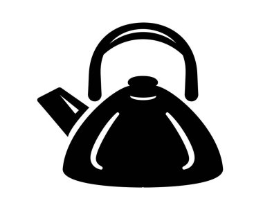 Çaydanlık çeliği vektör simgesi basit siyah stil. Uygulama için basit bir tasarım. Sıcak sıvılar için ideal. Evinde sıcak bir rahatlık. Sabahın yorucu başlangıcı.