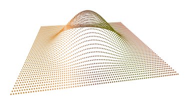 Nokta verinin dağıtım fonksiyonunun hacmindeki veri dilimi. Üç boyutlu analitik bilgi akışı. Bilim bağlamında dağın çıkıntısı.