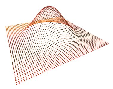 Nokta verinin dağıtım fonksiyonunun hacmindeki veri dilimi. Üç boyutlu analitik bilgi akışı. Bilim bağlamında dağın çıkıntısı.