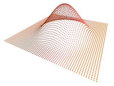 Nokta verinin dağıtım fonksiyonunun hacmindeki veri dilimi. Üç boyutlu analitik bilgi akışı. Bilim bağlamında dağın çıkıntısı.