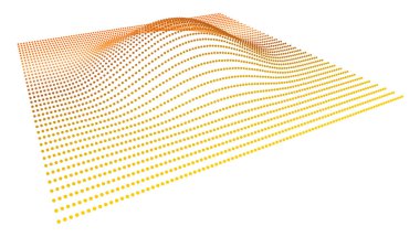 Nokta verinin dağıtım fonksiyonunun hacmindeki veri dilimi. Üç boyutlu analitik bilgi akışı. Bilim bağlamında dağın çıkıntısı.