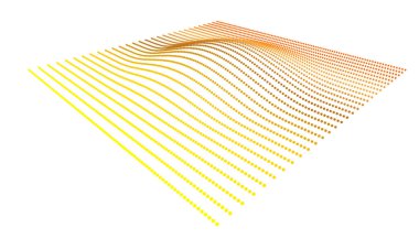 Nokta verinin dağıtım fonksiyonunun hacmindeki veri dilimi. Üç boyutlu analitik bilgi akışı. Bilim bağlamında dağın çıkıntısı.
