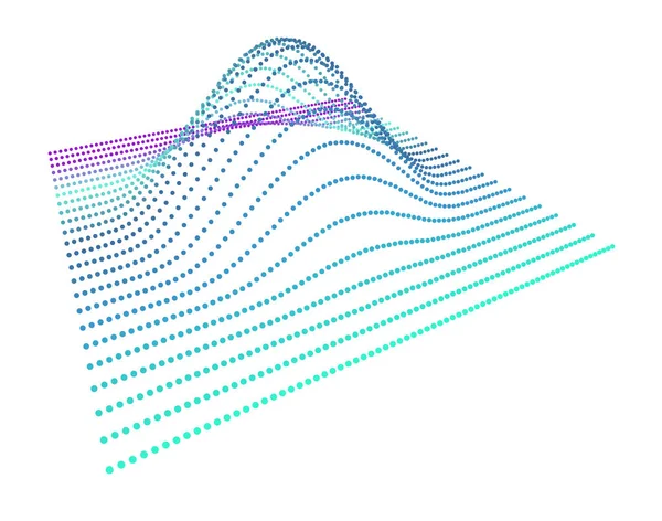 点データの分布関数のボリューム内のデータスライス 分析情報の三次元流れ 科学の文脈における山の隆起 — ストックベクタ