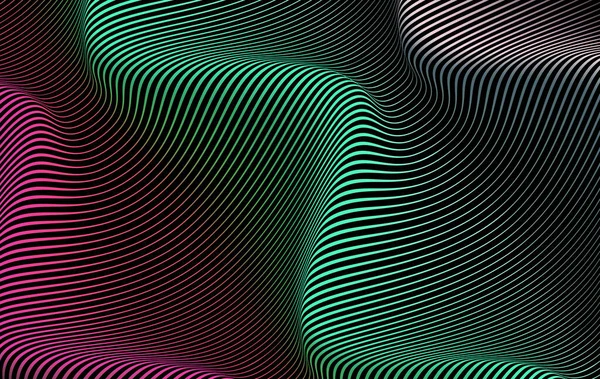 Fond Abstrait Lignes Diagonales Incurvées Dans Sinusoïde Longue Vague Douce — Image vectorielle