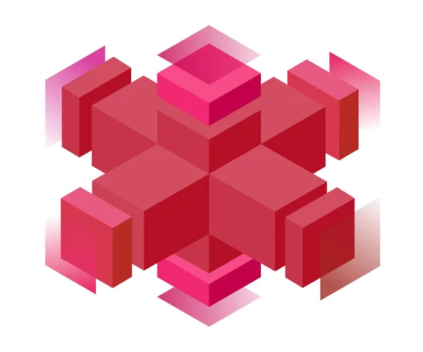 Кубический Изометрический Логотип Волшебный Кристалл Мудрости Управления Трехмерный Красочный Куб — стоковый вектор