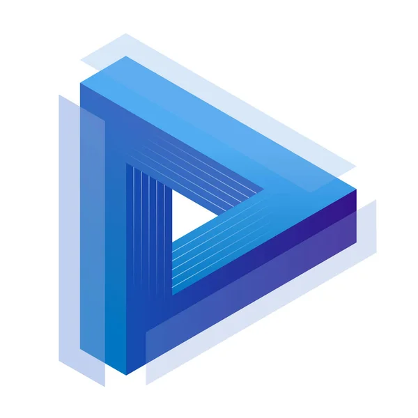 Triângulo Penrose Poligonal Elemento Geométrico Impossível Ilusão Óptica Logotipo Design — Vetor de Stock