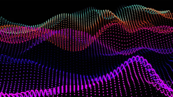 Ondes Mer Nœud Flux Points Données Hud Point Recherche Big — Image vectorielle