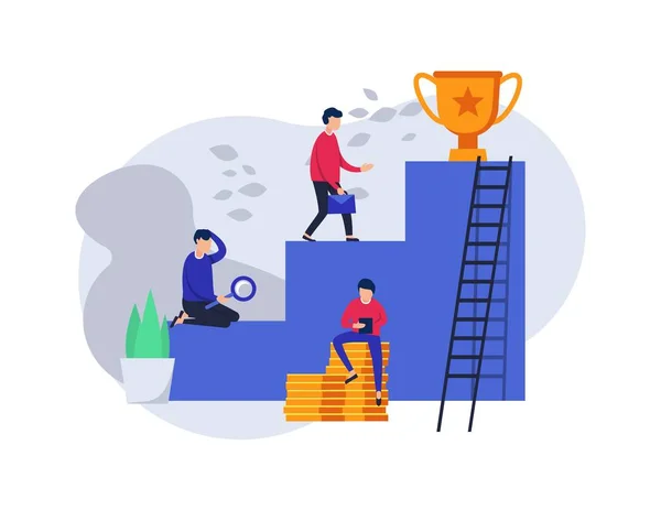 Kariyer. Bir web sayfası için kavram. Başarı için merdiven. Kupası şampiyonluğu. Başarı ekip çalışması. İş takım çalışması