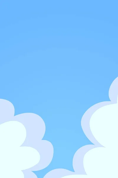 Cielo azul con fondo de nubes blancas. Nube en el cielo, ilustración vectorial plana con lugar para el texto . — Archivo Imágenes Vectoriales