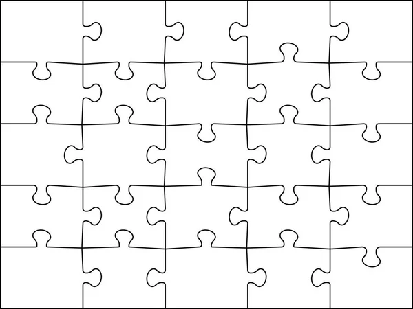 Bulmacalar ızgara 5x5. Şablon yapbozlar detay çerçeve 25 adet. Yapboz oyunu meydan okuma vektör illüstrasyon montajı.