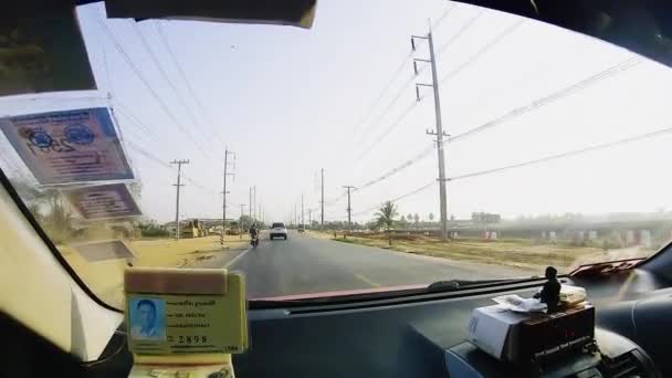 Nakohon Pathom Thailand March 2018 Mengemudi Dengan Taksi Melalui Pedesaan — Stok Video