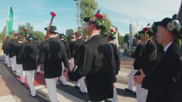 Marksmen Festival Traditional Schuetzenfest Town Sassenberg Muenster Westfalia — Stock Video