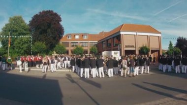 Nişancı Festivali veya Muenster, Westfalia yakınındaki Sassenberg şehir içinde geleneksel 