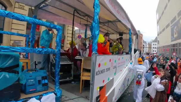 Carnaval Défilé Karneval Dans Ville Centrale Cologne Pendant Carnaval Rue — Video