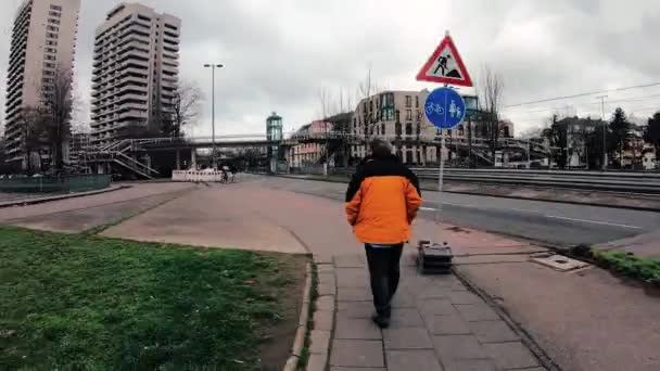 Cologne Alemania Marzo 2019 Hiperlapso Del Camino Metro Parada Boltensternstrae — Vídeo de stock