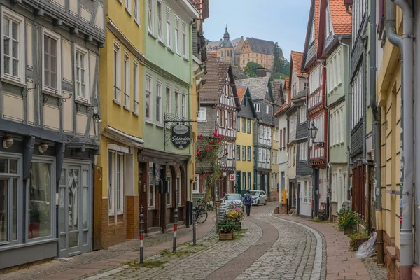 Marburg Germany August 2019 Historic City Center Marburg Traditional Houses — стоковое фото