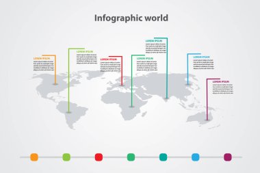 Infographic ülke Dünya Haritası, Uluslararası Dünya bayrakları