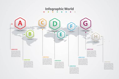 Infographic ülke Dünya Haritası, Uluslararası Dünya bayrakları
