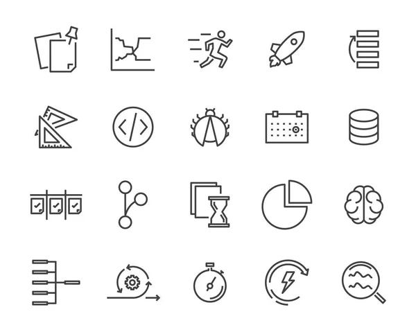 Enkel Uppsättning Vektor Ikon Innehåller Sådana Lcon Som Hastighet Agile — Stock vektor