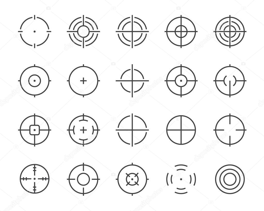set of target line icons
