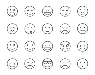 emoji vektör hat simge kümesi