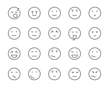 emoji vektör hat simge kümesi