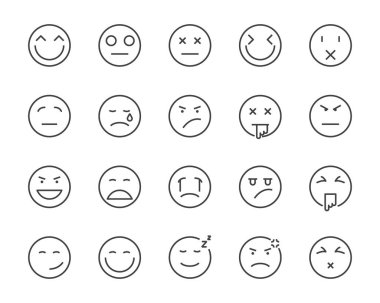 emoji vektör hat simge kümesi