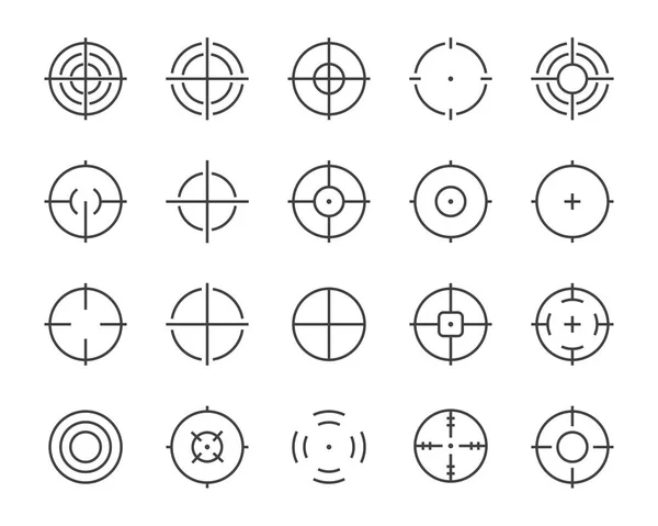 Ensemble Icônes Ligne Cible — Image vectorielle