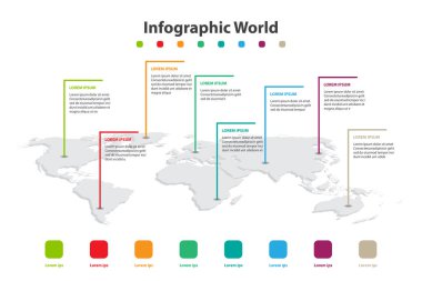 Infographic ülke Dünya Haritası, Uluslararası Dünya bayrakları
