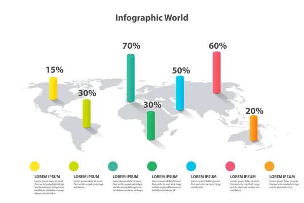 World Map Element Infographic Infochart Business Information Icon — Stock Vector