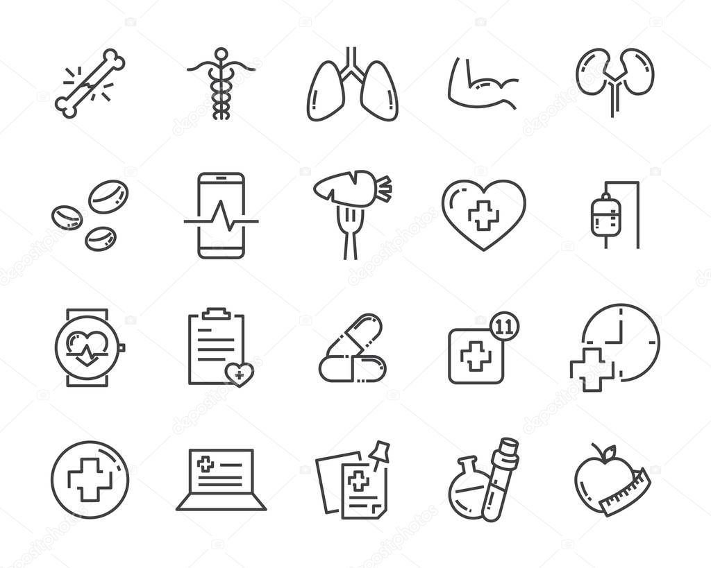set of health icons